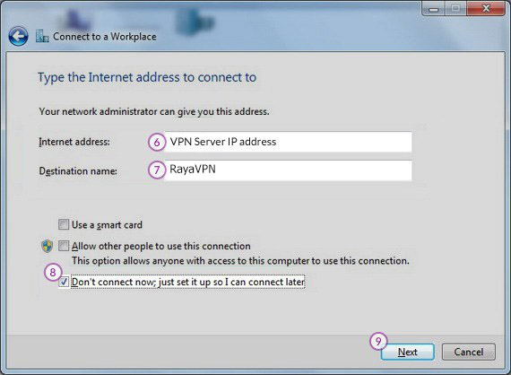 How to set up L2TP VPN on Windows 7: Step 5